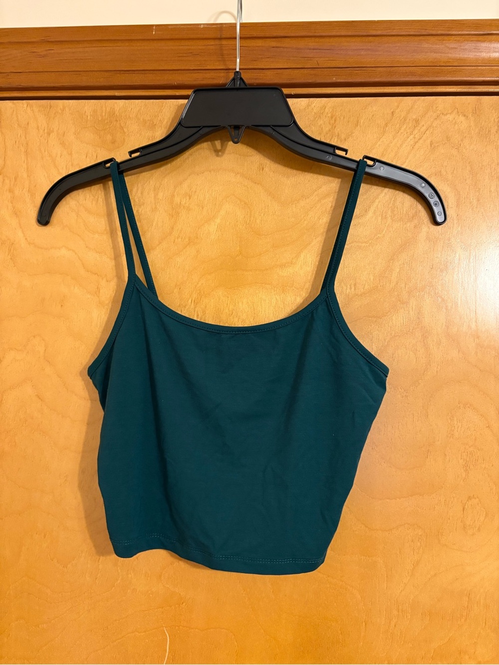Shein Dark Green Fitted Crop Cami Top